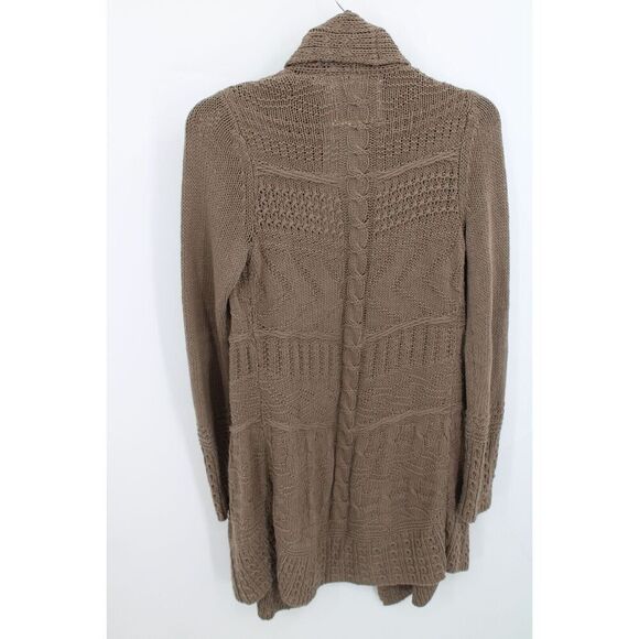Anthropologie Angel of the North BROWN Knit Cardigan Sweater Open Front, S - Picture 4 of 10